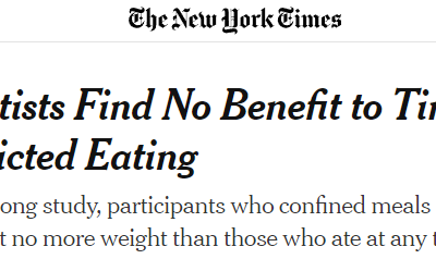New York Times reports no benefit to time restricted eating… but what did participants in the study eat?